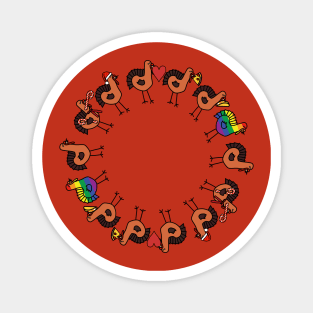 Thanksgiving Turkey Circle Magnet